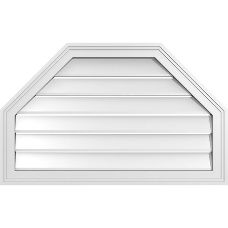 Ekena Millwork Octagonal Top Surface Mount PVC Gable Vent w/ 2"W x 1-1/2"P Brickmould Frame, 32"W x 20"H GVPOT32X2002SF